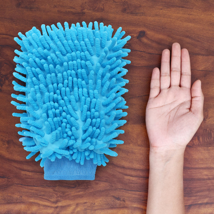 ABOUT SPACE Microfiber Cleaning Glove - Glove for Wash & Dust Cleaning,Double Sided Chenille Mitt Cleaning Gloves