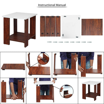 ABOUT SPACE Wooden Side Table (L 47 x B 40 x H 42 cm)