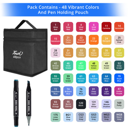 ABOUT SPACE Dual Tip Art Markers - 24 Colours With Carrying Case