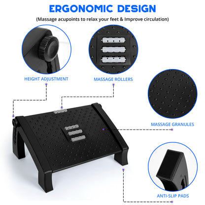 Under-Table Acupressure Foot Rest