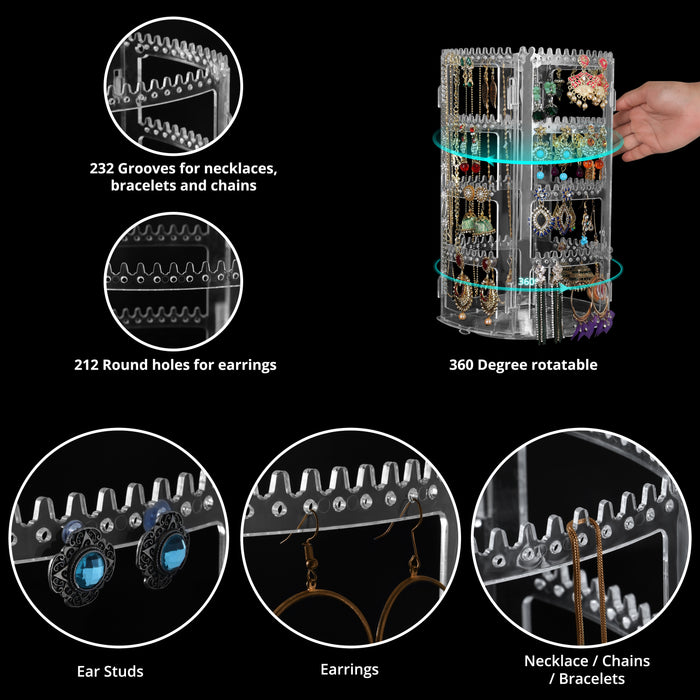360 degree Rotating Acrylic Earring Display