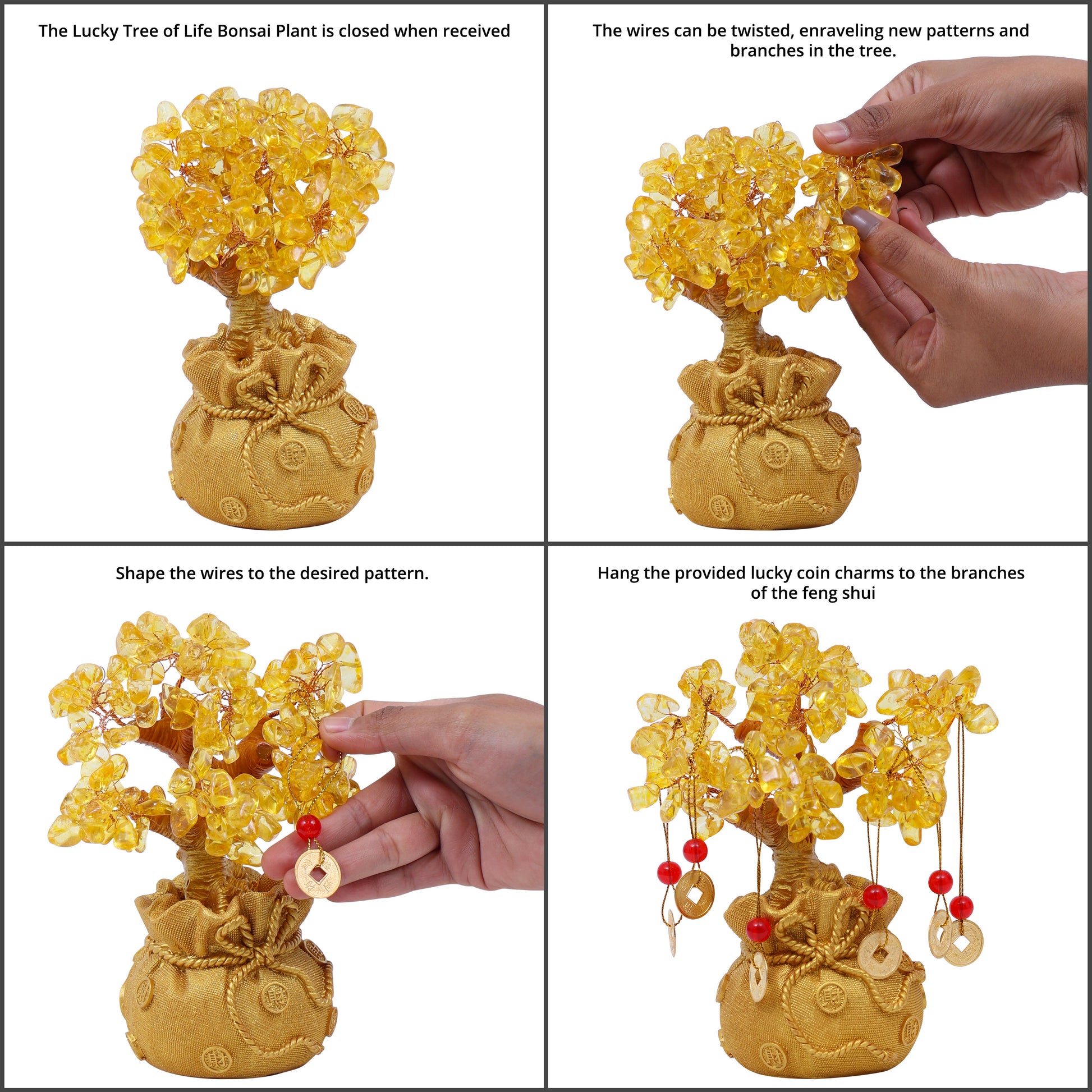 crystal bonsai tree meaning ABOUT SPACE Lucky Feng Shui Citrine Tree of Life Bonsai