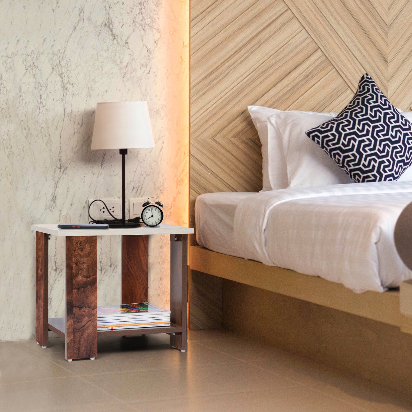 ABOUT SPACE Wooden Side Table (L 47 x B 40 x H 42 cm)