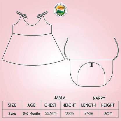 ABOUT SPACE New Born Baby Clothes - New Born Baby Cotton Frocks with Nappies for Baby Girls