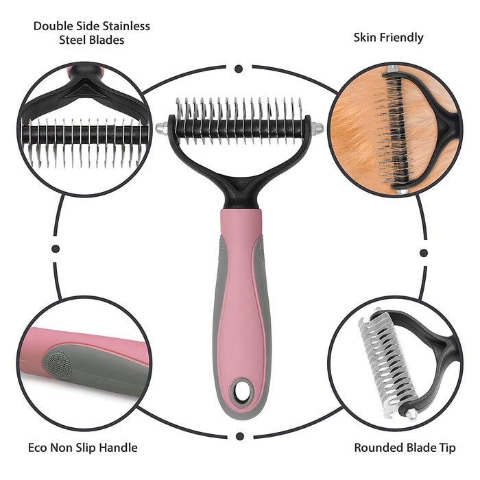 ABOUT SPACE Dog Grooming Brushes - Double Side Dematting Pet Comb