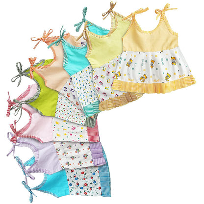 ABOUT SPACE New Born Baby Clothes - New Born Baby Cotton Frocks with Nappies for Baby Girls
