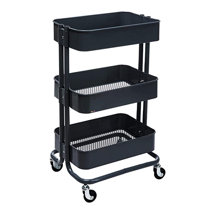 3-tier Movable Rectangular Mesh Rack