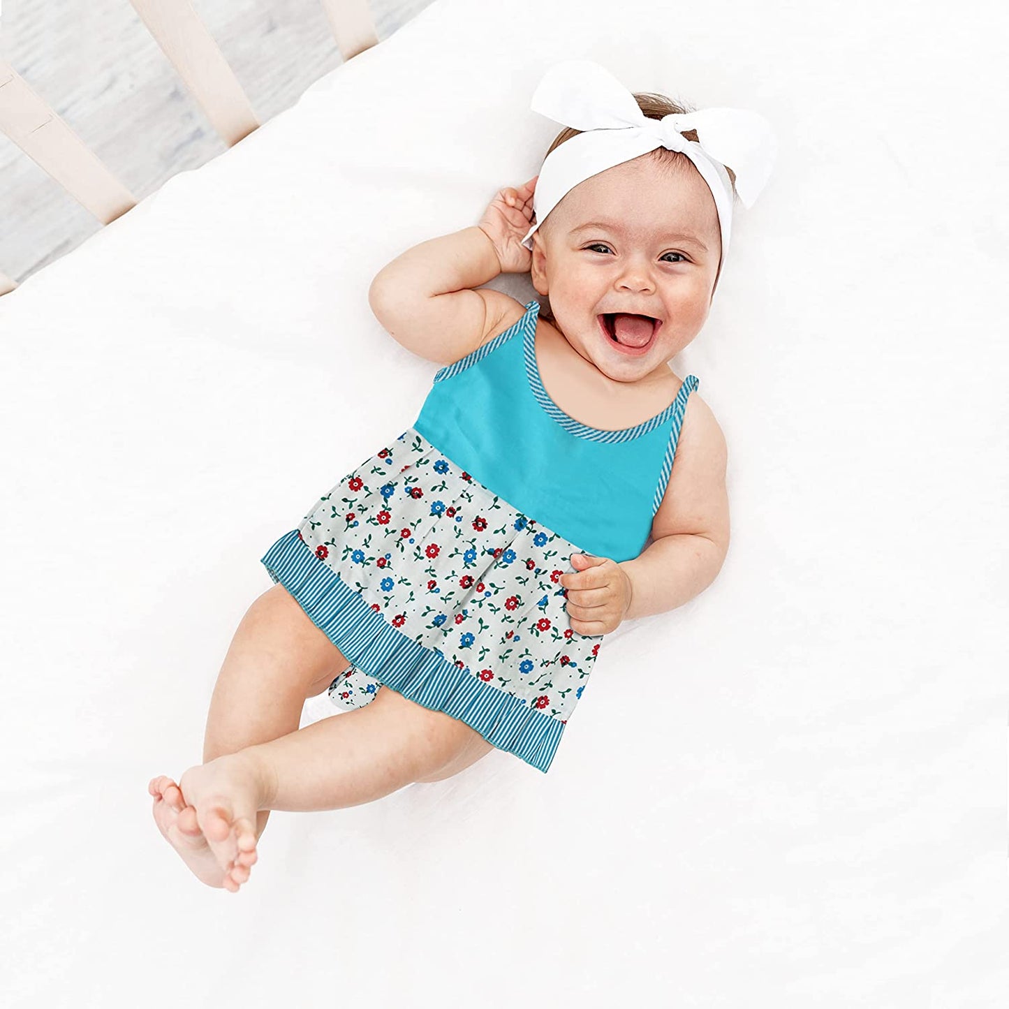 ABOUT SPACE New Born Baby Clothes - New Born Baby Cotton Frocks with Nappies for Baby Girls
