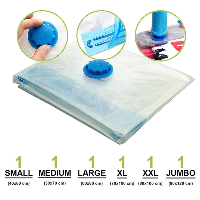 ABOUT SPACE Reusable Vacuum Storage Space Saver Compression Sealer Bags