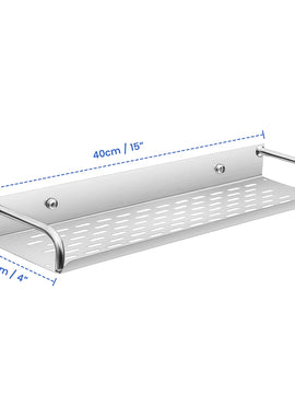ABOUT SPACE Steel Bathroom Shelf - 15 Inch Stainless Steel Wall Mounted Rack Stand Organizer with Screws