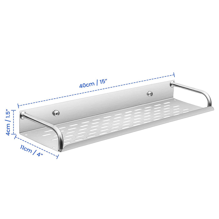 ABOUT SPACE Steel Bathroom Shelf - 15 Inch Stainless Steel Wall Mounted Rack Stand Organizer with Screws