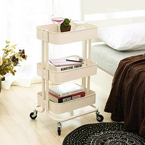 3-tier Movable Rectangular Mesh Rack