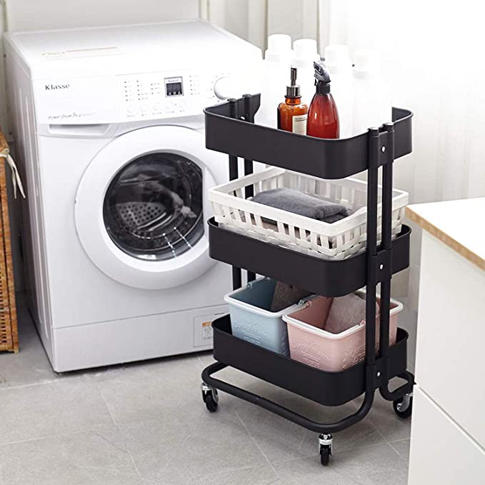 3-tier Movable Rectangular Mesh Rack