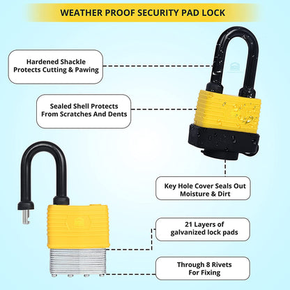 ABOUT SPACE Plastic Pad Lock - 185g Security Padlock with Dustproof & Waterproof