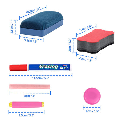 ABOUT SPACE Kids Writing Board - Portable Double Sided Wooden Easel Whiteboard & Chalkboard
