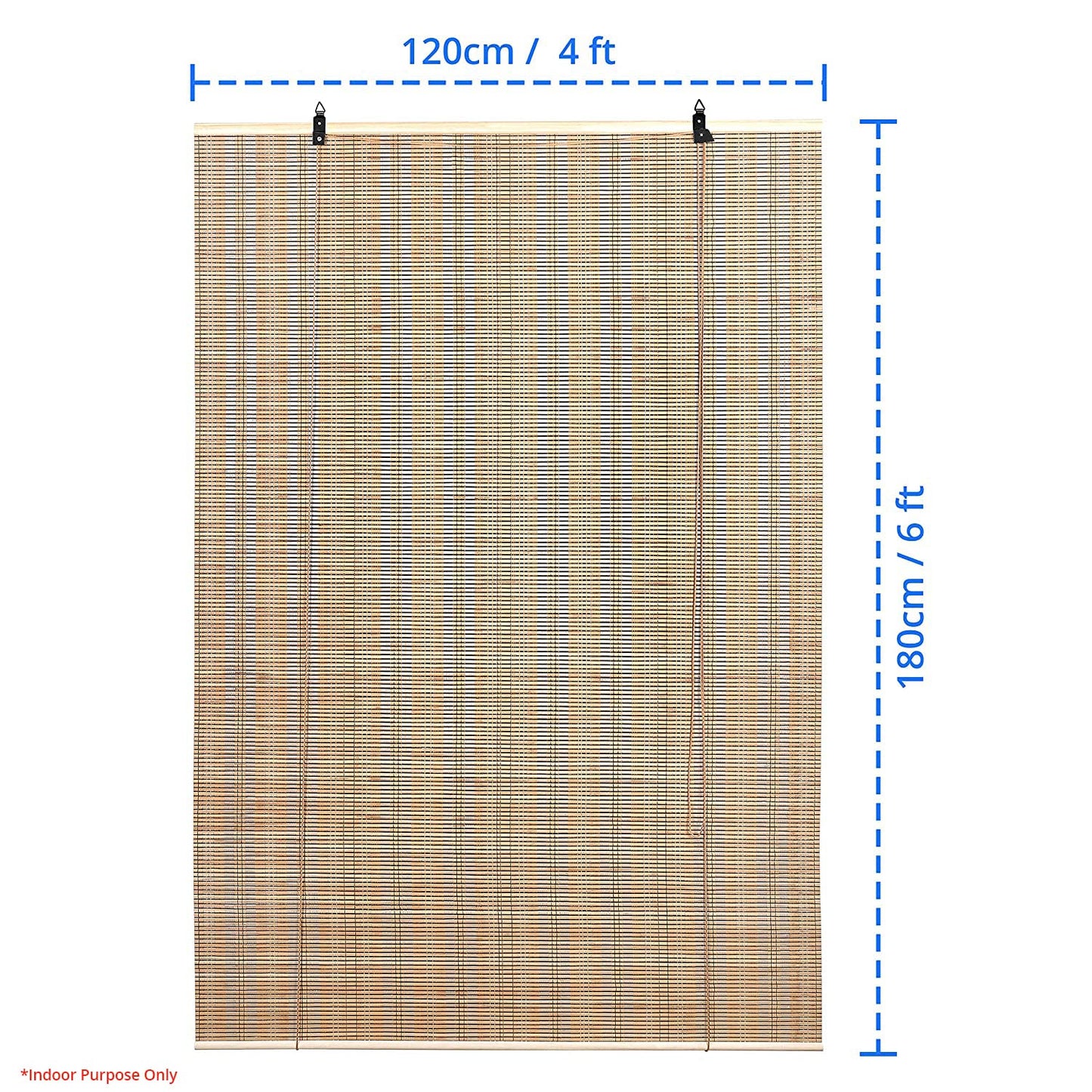 ABOUT SPACE Bamboo Curtains (Beige, W 5 ft x H 6 ft)