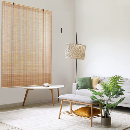 ABOUT SPACE Bamboo Curtains (Beige, W 5 ft x H 6 ft)