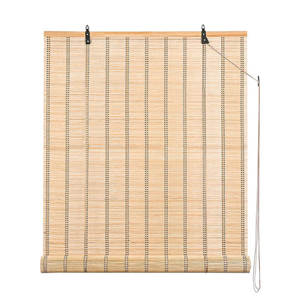 ABOUT SPACE 2 Pcs Bamboo Curtains - W 3 ft x H 6 ft - Rope Mechanism Roll Up Down Bamboo Shade for Sunlight, Dust Protection Window Chick Blinds for Balcony, Restaurant, Dhaba, Hotel, Resort