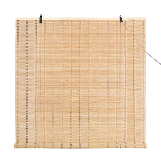 ABOUT SPACE Bamboo Curtains - W 4 ft x H 6 ft - Rope Mechanism Roll Up Down Bamboo Shade