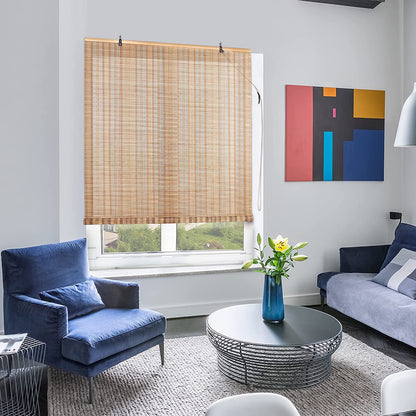 ABOUT SPACE Bamboo Curtains (Beige, W 5 ft x H 6 ft)