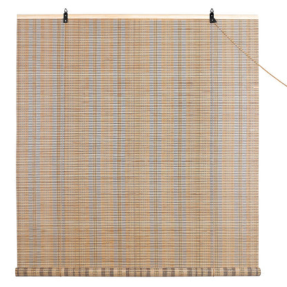 ABOUT SPACE Bamboo Curtains - W 4 ft x H 6 ft - Rope Mechanism Roll Up Down Bamboo Shade