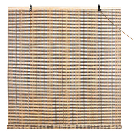 ABOUT SPACE Bamboo Curtains - W 4 ft x H 6 ft - Rope Mechanism Roll Up Down Bamboo Shade