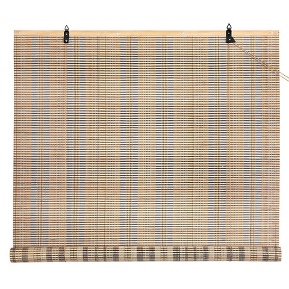 AS-BC001-3FT ABOUT SPACE Bamboo Curtains - Rope Mechanism Roll Up Down Bamboo Shade for Sunlight, Dust Protection Window