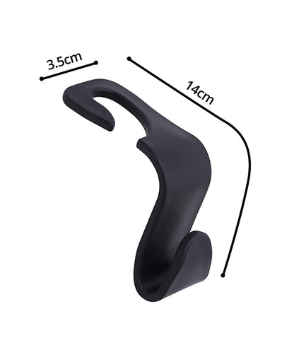 ABOUT SPACE Car Backseat Headrest Hook - 4 Pcs Plastic Hanging Storage Holder - Car Organizer - Space Saving Organiser for Handbags,Wallets,Grocery Bags,Umbrella Caps - Suitable for All Cars (Black)