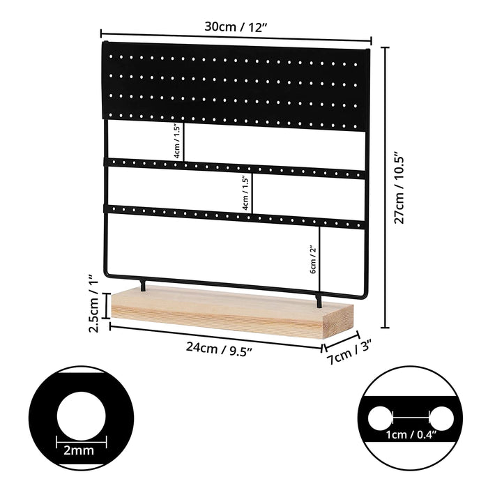 Black Metal Earring Organiser