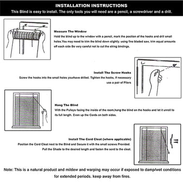 Indoor Bamboo Blinds -Small
