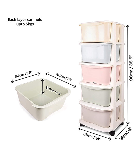 5-Tier Pastel Cabinet Drawer