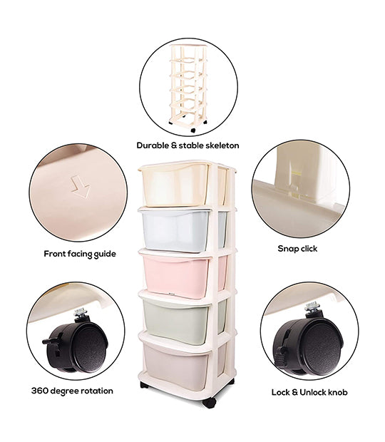 5-Tier Pastel Cabinet Drawer