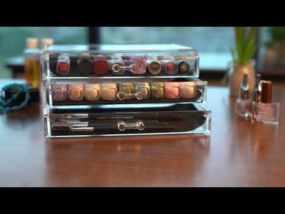 ABOUT SPACE Acrylic Cosmetics Storage Box - 3 Layer Table Top Transparent Jewelry Display Holder