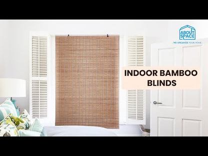 ABOUT SPACE Bamboo Curtain (Beige,6 Ft Height x 5 Ft Width)(Pack of 1)