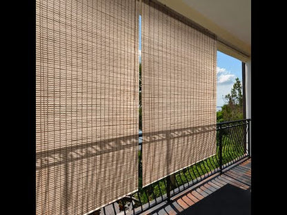 ABOUT SPACE Bamboo Curtain (Beige,6 Ft Height x 5 Ft Width)(Pack of 1)